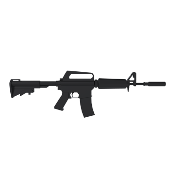Black assault rifle isolated on transparent png