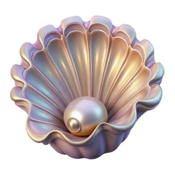 wonderful traditional A fractal pattern resembling a seashell, with intricate details and a pearly sheen, illuminated by soft, ambient light 4K png