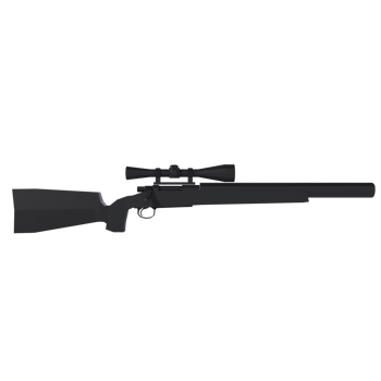 Black hunting rifle with scope isolated on transparent png