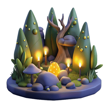 magnificent vintage A group of fireflies illuminating a dark forest, magical lighting, fantasy art style genuine png