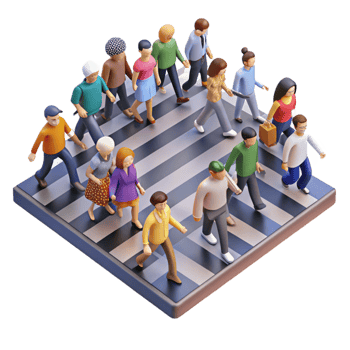 stunning vintage A crowded crosswalk filled with pedestrians rushing across the street. Street photography style, natural lighting high resolution png