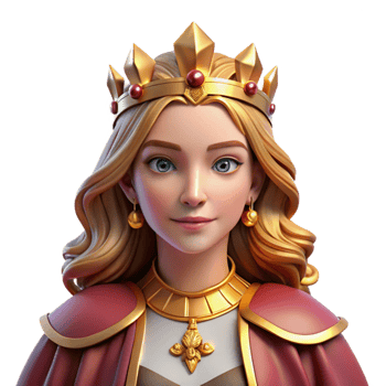 beautiful modern Portrait of a majestic queen with an elaborate golden crown and flowing velvet robes, lit by warm candlelight, in a Renaissance painting style exclusive png
