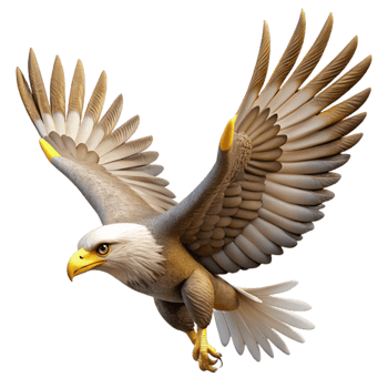 dramatic artistic A majestic eagle soaring through the sky, powerful, free, inspiring professional png