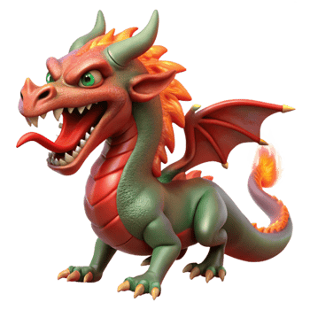 serene creative A fearsome dragon with crimson scales, breathing emerald fire, against a backdrop of a swirling nebula. Hyperrealistic style authentic png