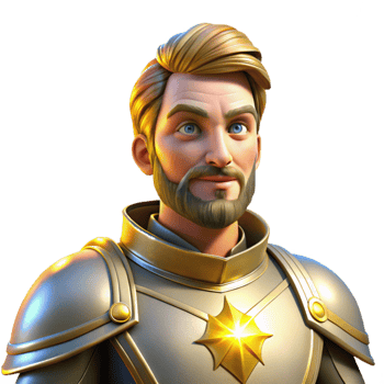 dramatic abstract Portrait of a noble knight in shining armor, lit by bright sunlight, in a medieval style authentic png