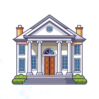 Illustration of Elegant White Colonial House vector