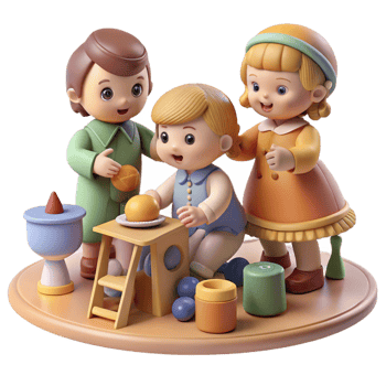 magnificent abstract A group of Victorian children playing with toys in a nursery, soft, warm lighting, Victorian illustration style 4K png