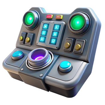 extraordinary contemporary A futuristic control panel with glowing buttons and dials, intricate detail, sci-fi style authentic png