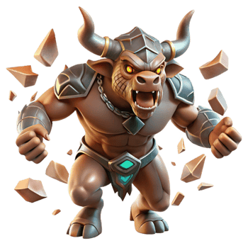 magnificent modern A powerful minotaur, adorned with intricate tribal tattoos, charging through a labyrinth of shattered mirrors, lit by flickering torchlight. Comic book style high resolution png