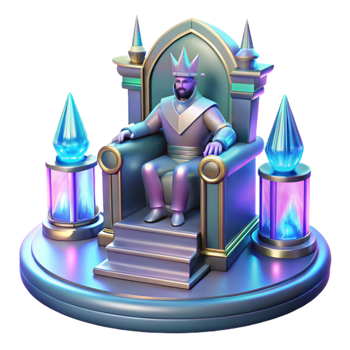 extraordinary rustic A futuristic throne room with a holographic king, majestic lighting, regal, fantasy style original png