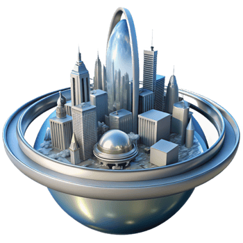 extraordinary abstract A futuristic city built on the rings of Saturn, its structures gleaming in the reflected sunlight. Realistic lighting, architectural style high resolution png