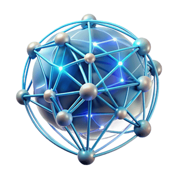 elegant contemporary A network of interconnected, glowing lines and nodes, forming a complex, abstract brain structure, with a futuristic, scientific feel authentic png