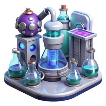 elegant contemporary A futuristic laboratory filled with advanced scientific equipment, sterile, bright lighting, scientific illustration style genuine png