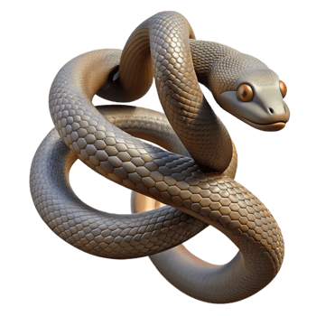 extraordinary vintage A slithering snake coiled around a tree branch, close-up, textured scales, realistic style high resolution png