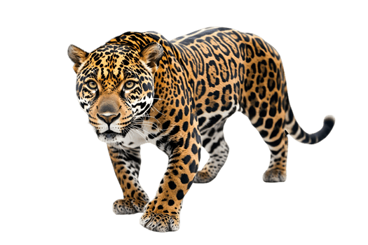 Jaguar Walking Against Black Background png
