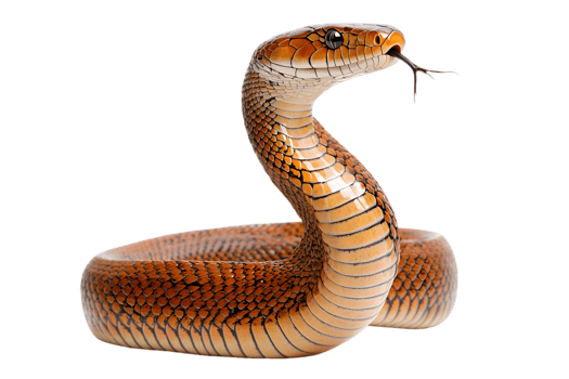 Orange And Brown Snake Portrait On Black Background png