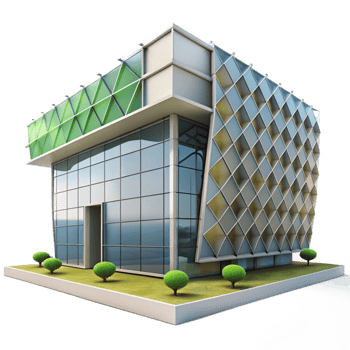 elegant minimalist Kinetic architecture facade, moving panels, dynamic patterns, interactive design, modern building high resolution png