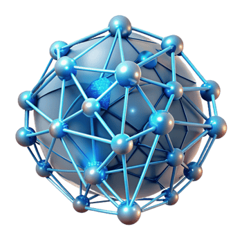 beautiful abstract A network of interconnected, glowing lines and nodes, forming a complex, abstract brain structure, with a futuristic, scientific feel high resolution png