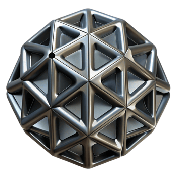 dramatic vintage Geometric shapes tessellated in a complex, repeating pattern, rendered in matte black and metallic silver, minimalist style detailed png