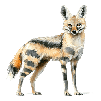 A colorful illustration of a unique mammal foxlike creature png