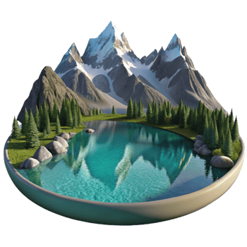 impressive vintage A crystal clear lake reflecting the surrounding mountains, serene and peaceful exclusive png