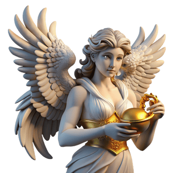 beautiful rustic A graceful harpy with the head of a woman and body of a bird, clutching a stolen treasure, Baroque style, dramatic lighting exclusive png