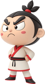 Joyful adorable Nezha heroic baby prince fun character design. . png