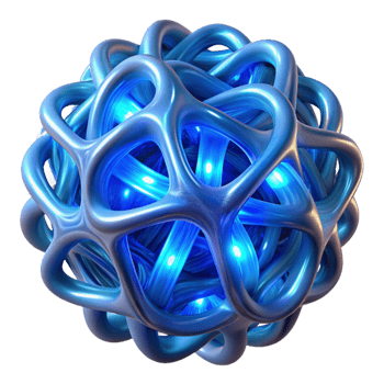 beautiful vintage Interlocking, bioluminescent tendrils forming an intricate lattice structure, emitting a pulsating, cool blue light. Rendered in a bio-art style genuine png