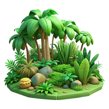 extraordinary traditional A lush, green jungle teeming with life, dappled sunlight, vibrant, exotic style high resolution png