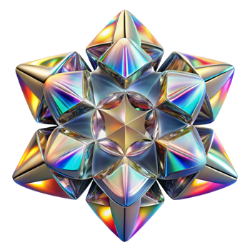 stunning rustic A kaleidoscope of fragmented, mirrored surfaces reflecting refracted rainbows, lit by a flickering candlelight, abstract expressionism style high resolution png