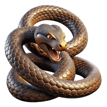 stunning creative A coiled rattlesnake, scales gleaming, poised to strike, tense and dramatic lighting, photorealistic high quality png