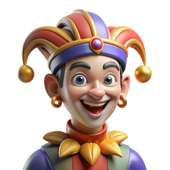 impressive minimalist Portrait of a mischievous jester with colorful makeup and a bells-adorned hat, illuminated by stage lighting, in a Renaissance style high quality png