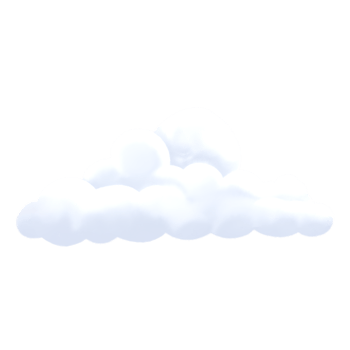 Watercolor Illustration of a White Fluffy Cloud png