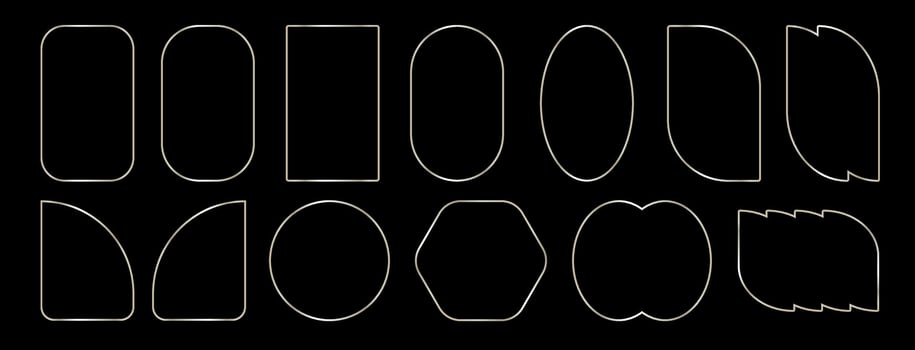 Set of exquisite silver frames with wavy lines and patterns.a black background with a white line drawn on it vector