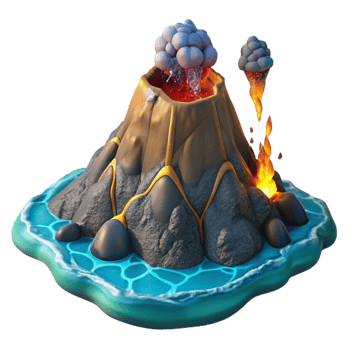 stunning minimalist An underwater volcanic vent spewing out hot, mineral-rich water, creating a surreal, otherworldly landscape high resolution png