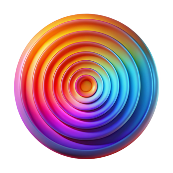 vibrant vintage A series of concentric circles radiating outwards, in vibrant, spectral colors, lit by a pulsating, rhythmic light, with a psychedelic, op-art style premium png