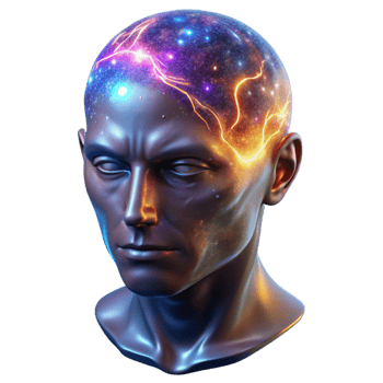 elegant creative A Colossal Translucent Human Head Filled genuine png