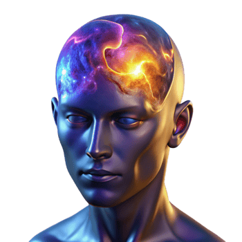 extraordinary minimalist A Colossal Translucent Human Head Filled 4K png