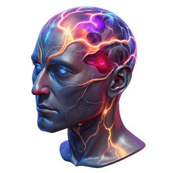 extraordinary creative A Colossal Translucent Human Head Filled detailed png