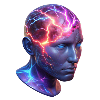serene vintage A Colossal Translucent Human Head Filled professional png