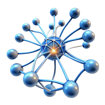extraordinary modern A network of interconnected neurons firing and transmitting signals, visualized as glowing lines and nodes, with a scientific, anatomical style detailed png