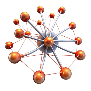 elegant rustic A network of interconnected neurons firing and transmitting signals, visualized as glowing lines and nodes, with a scientific, anatomical style high resolution png