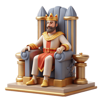 dramatic creative A Lydian king seated on a throne, opulent surroundings, soft lighting, realistic style, professional png