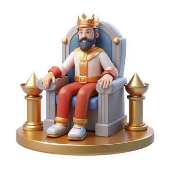 magnificent minimalist A Lydian king seated on a throne, opulent surroundings, soft lighting, realistic style, authentic png
