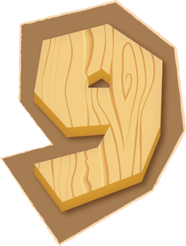 Number 9, Magazine Wooden Cutout png