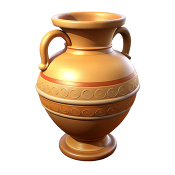 vibrant modern A close-up of an ancient Boeotian vase, intricate painting, soft lighting, realistic style, exclusive png