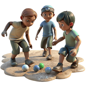 magnificent abstract A group of children playing marbles in a dusty street during the Great Depression, lit by the harsh sunlight. Photorealistic, documentary style exclusive png