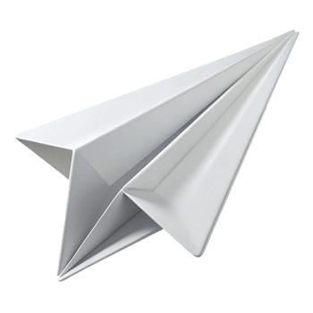 stunning vintage A folded paper airplane, crisp white paper, sharp folds, bright studio lighting, minimalist origami high quality png