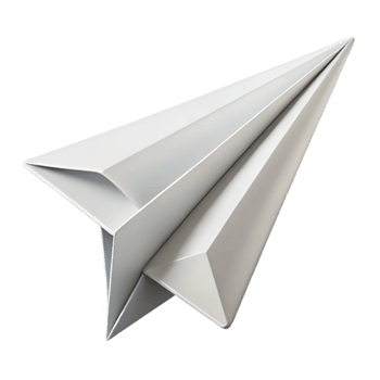 wonderful contemporary A folded paper airplane, crisp white paper, sharp folds, bright studio lighting, minimalist origami genuine png