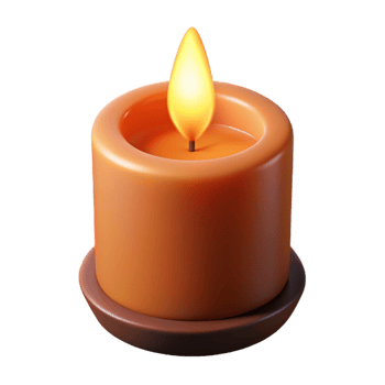 vibrant minimalist A single, burning candle, flickering flame, warm, low-key lighting, minimalist still life detailed png